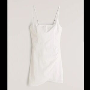 White Abercrombie & Fitch Scoop Neck Wrap Mini Dress